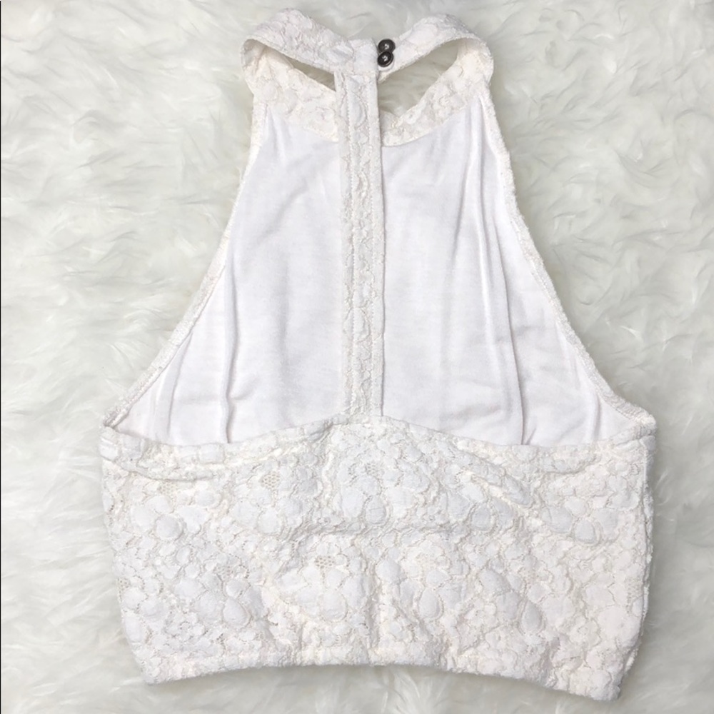 Forever 21 lace crop top high neck